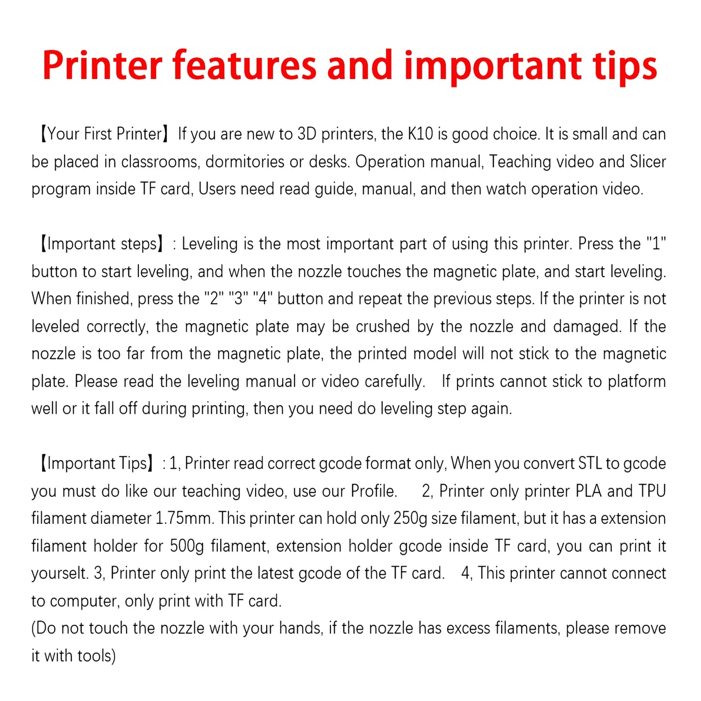 Beginner's Precision 3D Printer for PLA & TPU