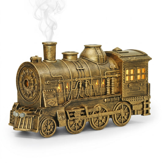 Antique gold steam train aroma diffuser